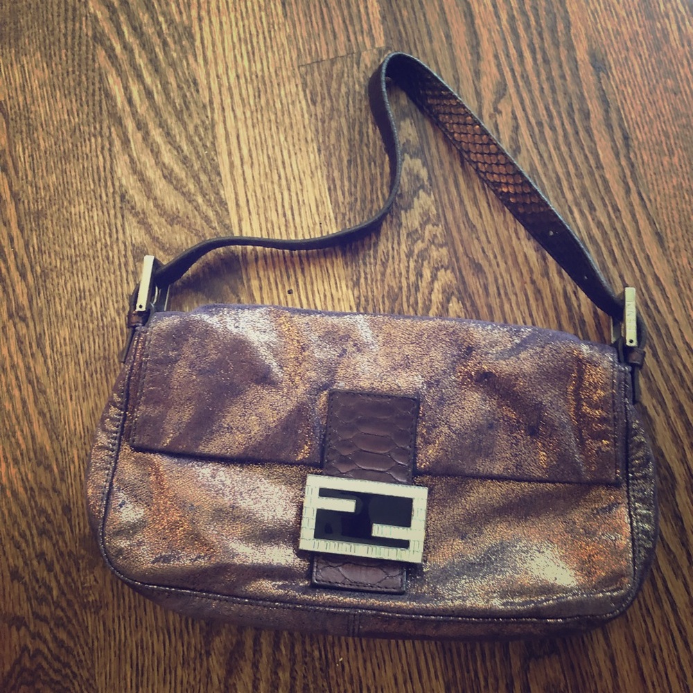 Fendi Python Crystal Baguette